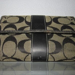 Coach Signature Wallet Leather and jacquard